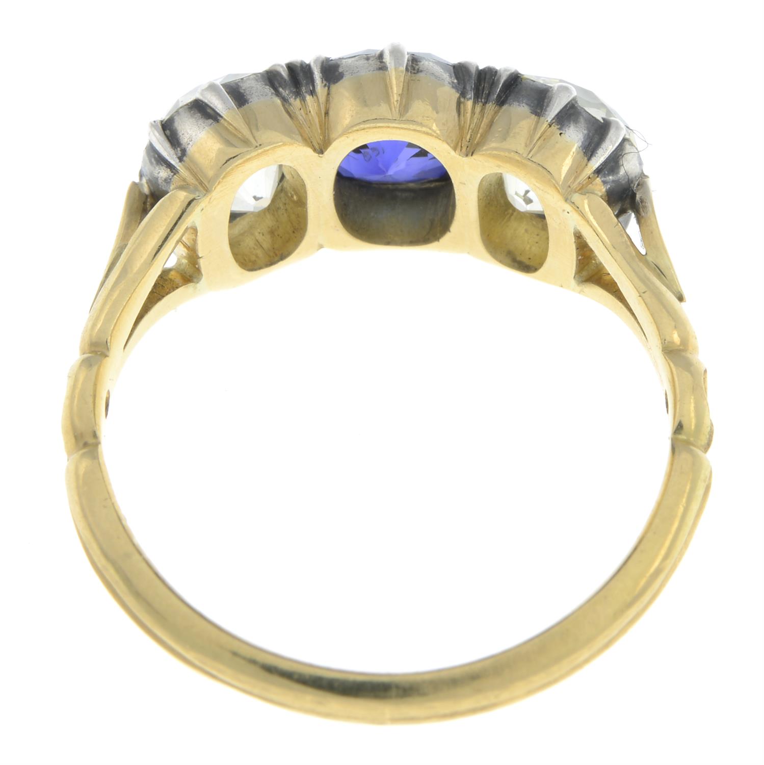 Late 19th century sapphire and old-cut diamond ring - Image 3 of 5