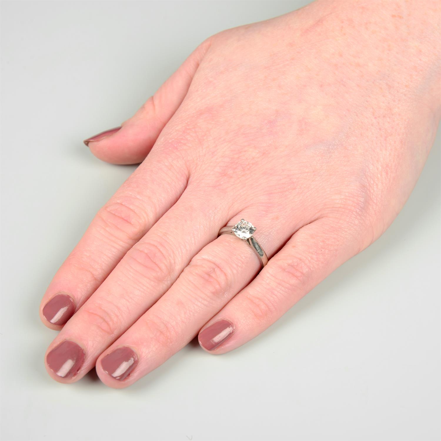 Platinum diamond single-stone ring - Image 7 of 7