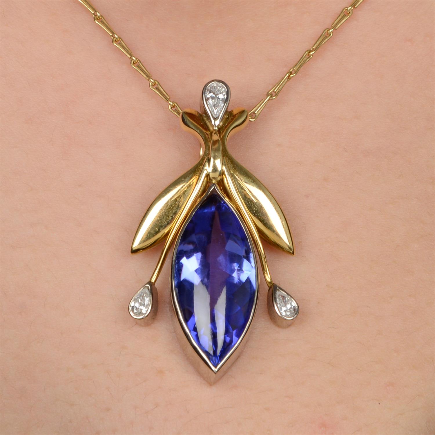 Tanzanite and diamond pendant, by Catherine Best - Image 6 of 6