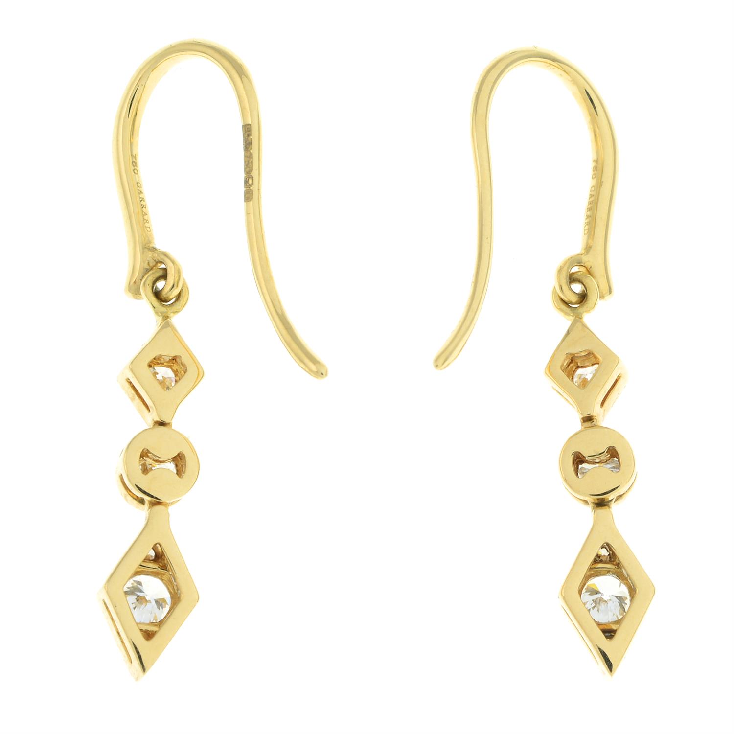 18ct gold diamond earrings, by Garrard - Image 4 of 4