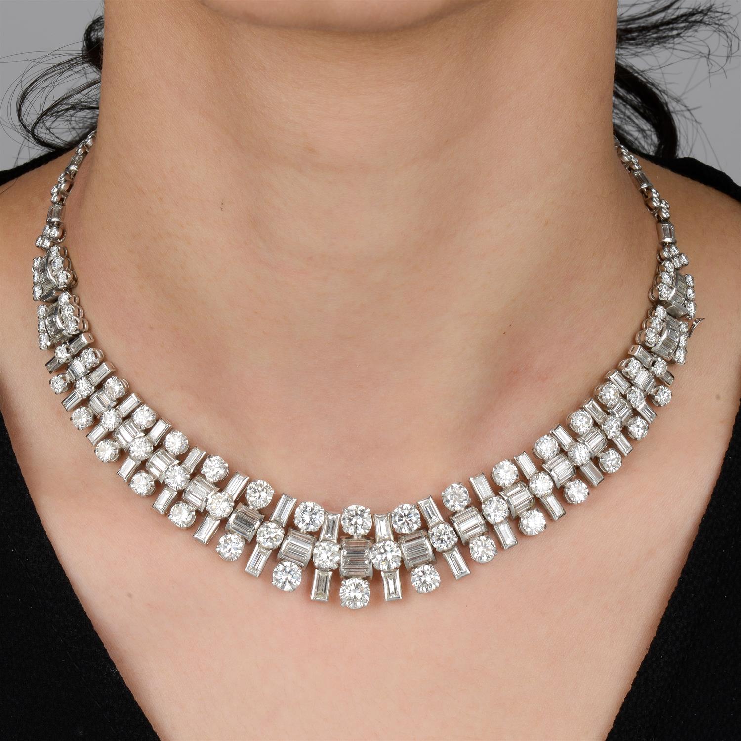 Mid 20th century platinum diamond necklace/bracelets - Image 6 of 6