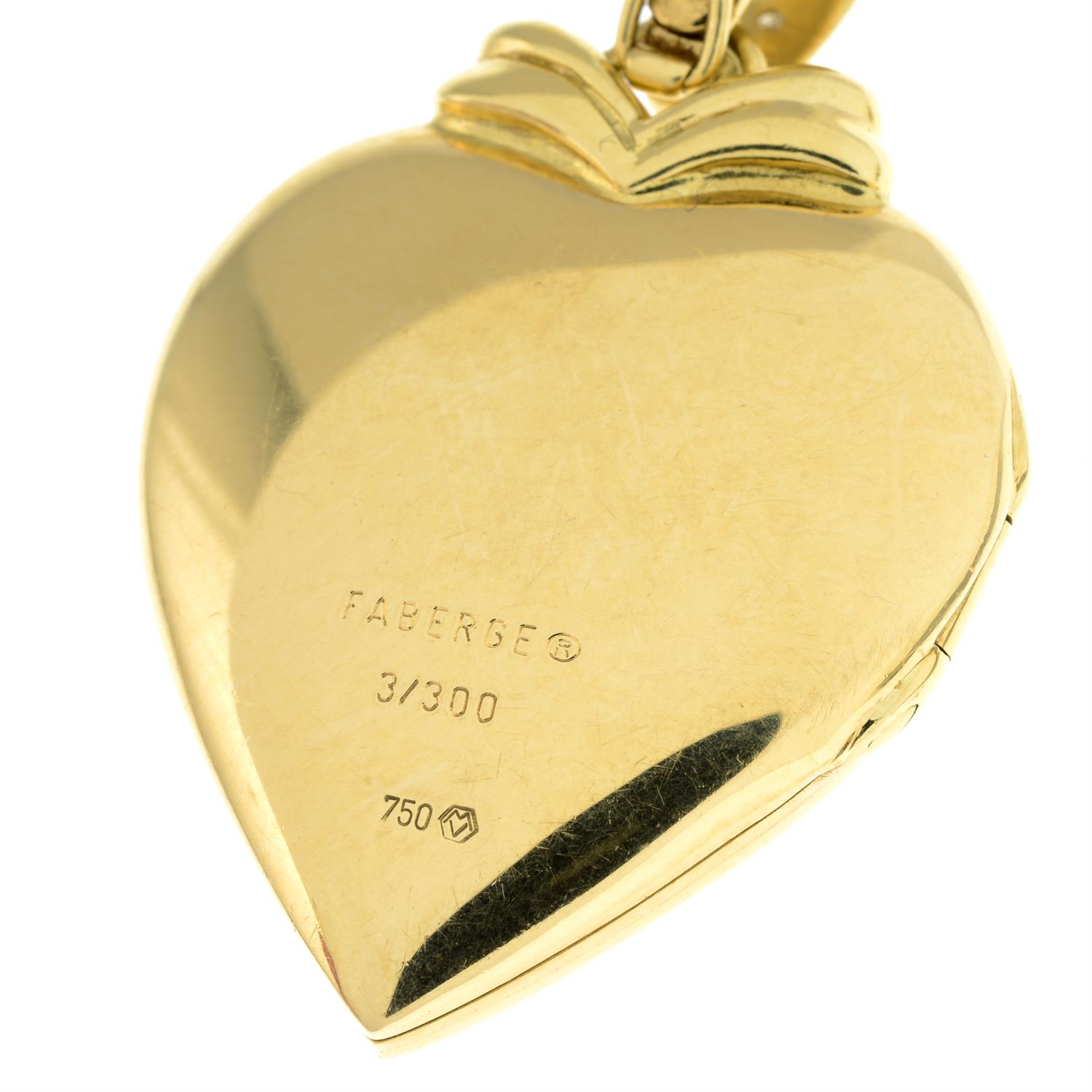 Diamond and enamel heart locket, by Fabergé - Bild 4 aus 6