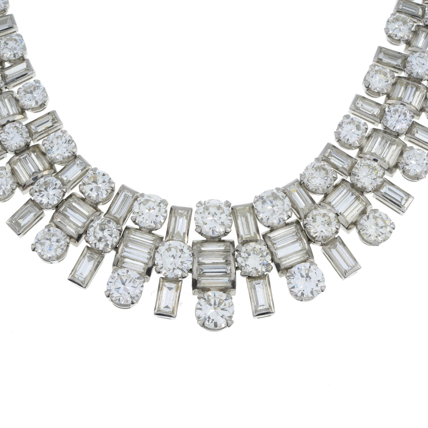 Mid 20th century platinum diamond necklace/bracelets - Image 5 of 6