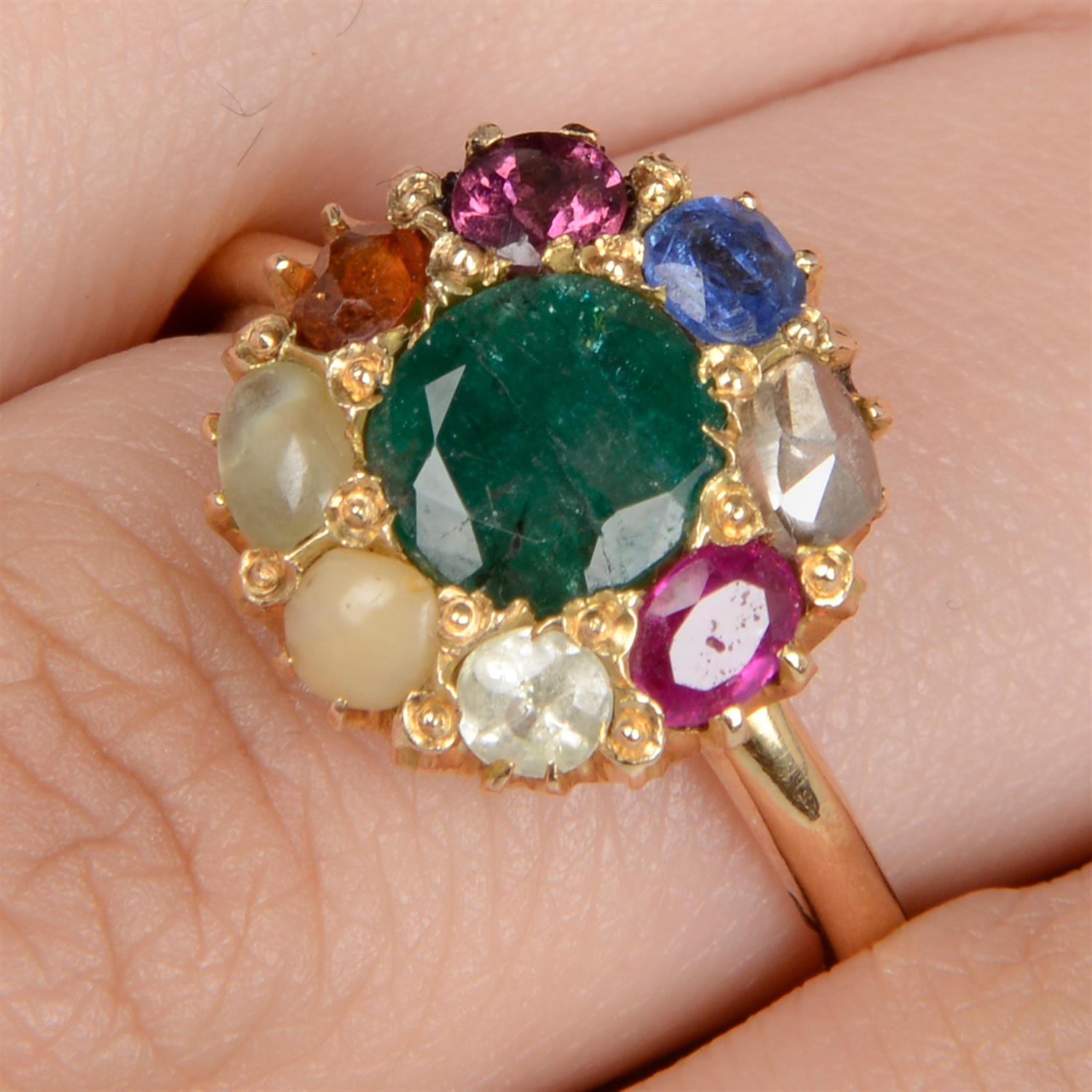 19th century gold navaratna ring