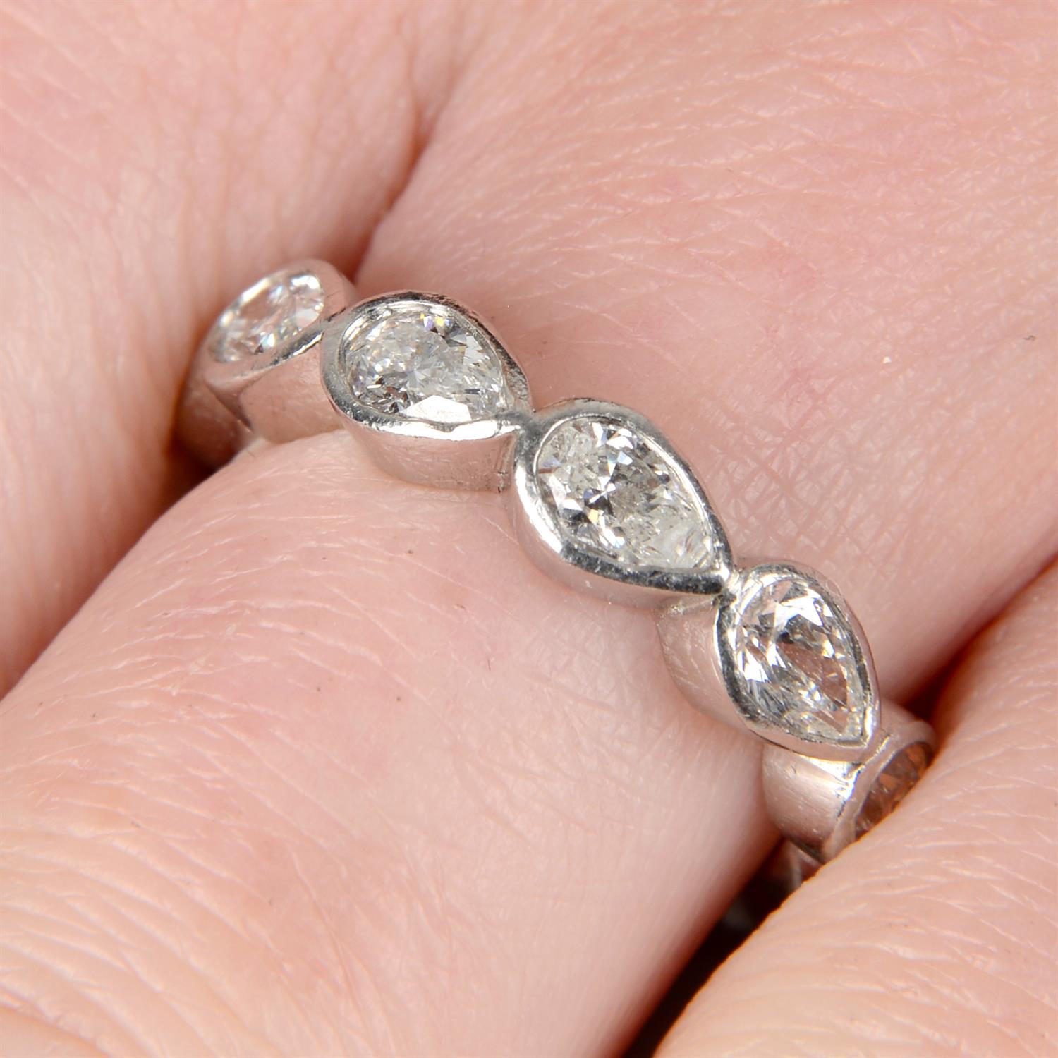 Pear-shape diamond full eternity ring