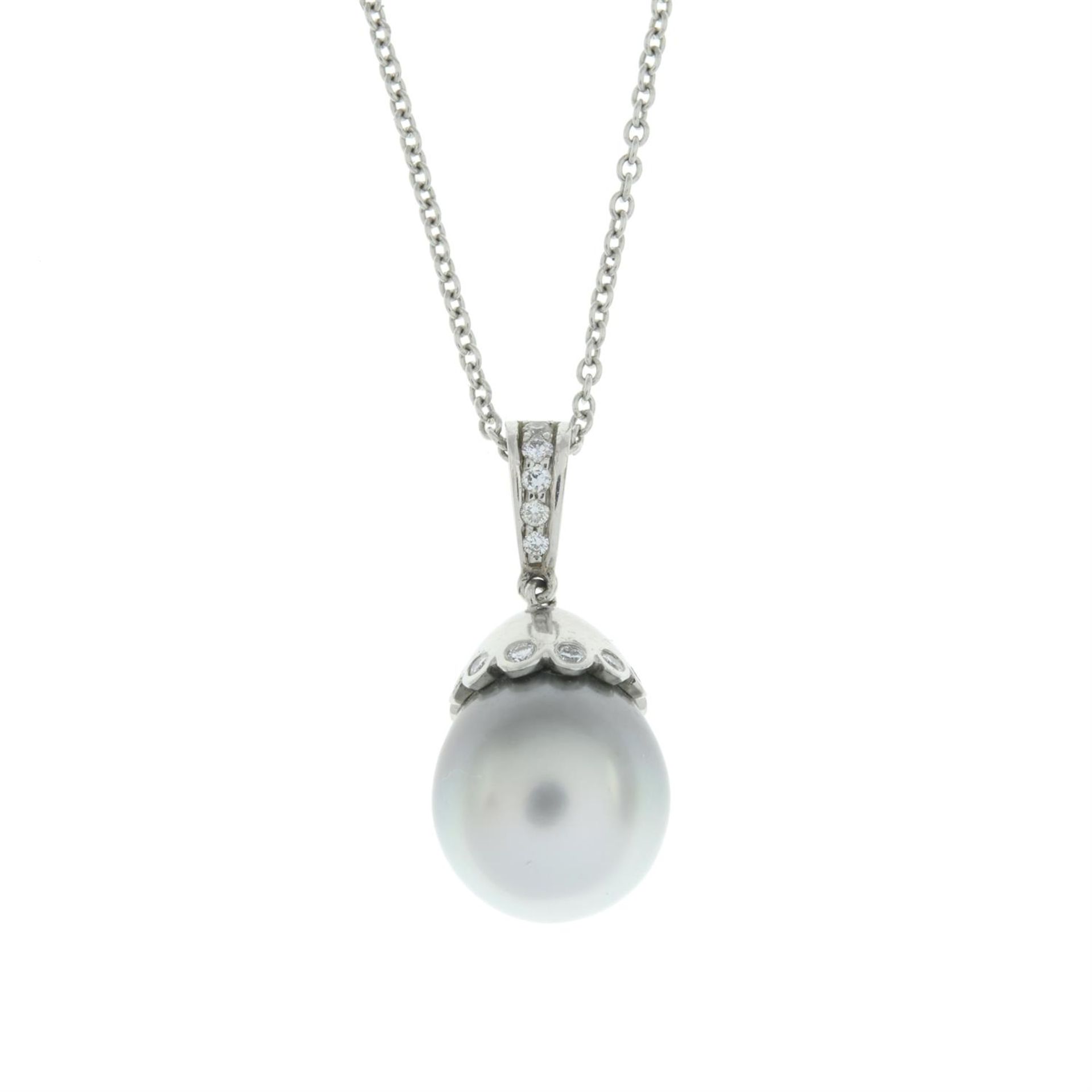 'Tahitian' cultured pearl and diamond pendant - Image 2 of 5