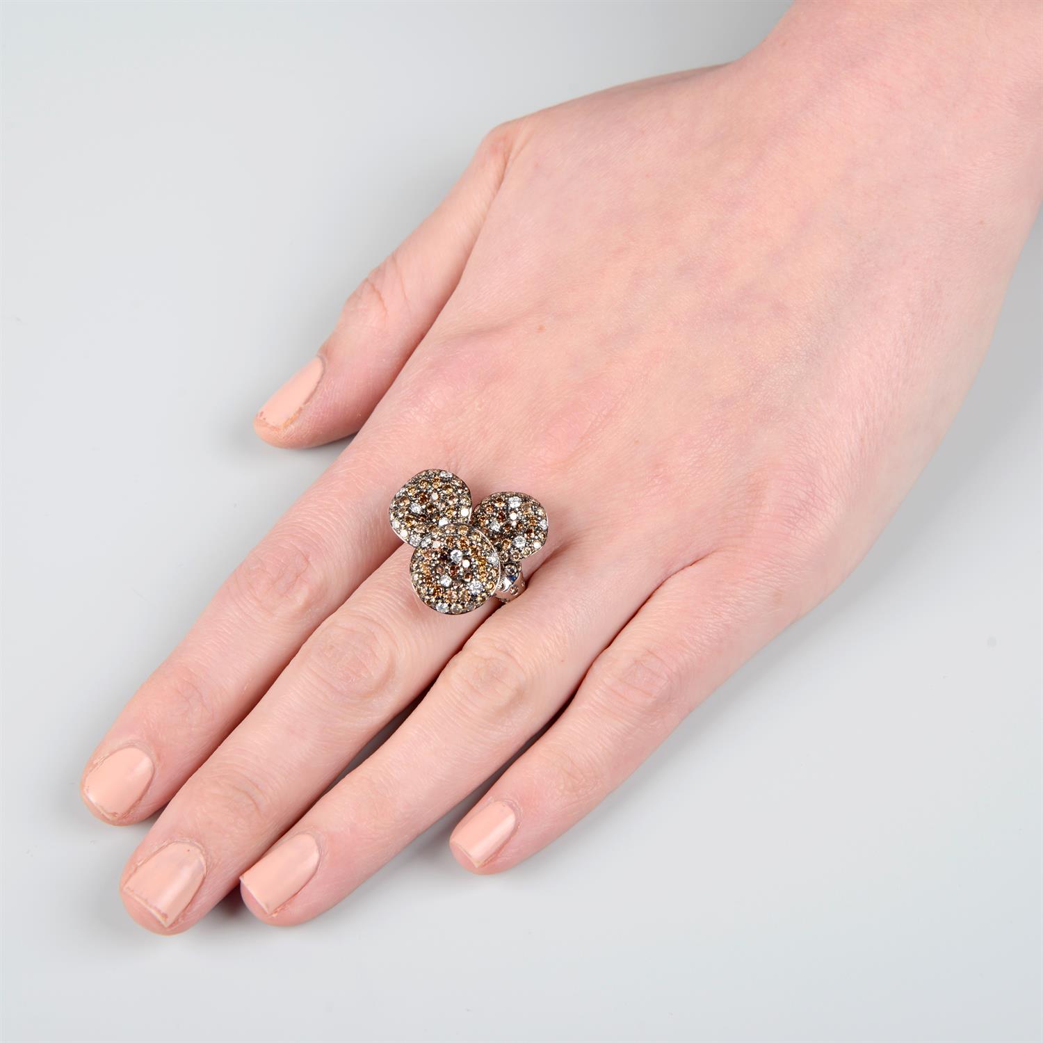 'brown' diamond and diamond dress ring - Image 7 of 8