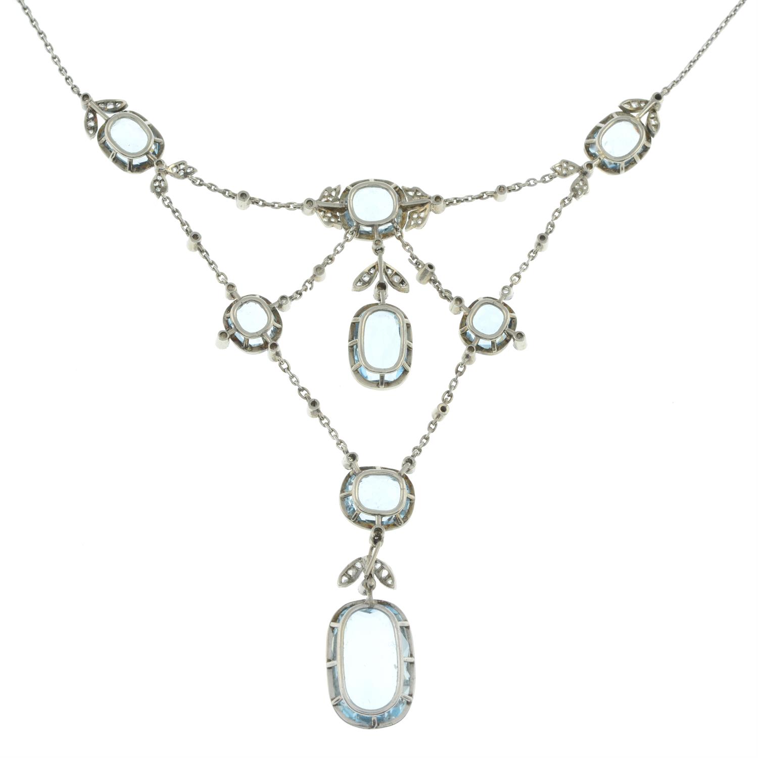 Aquamarine and diamond necklace - Bild 6 aus 6