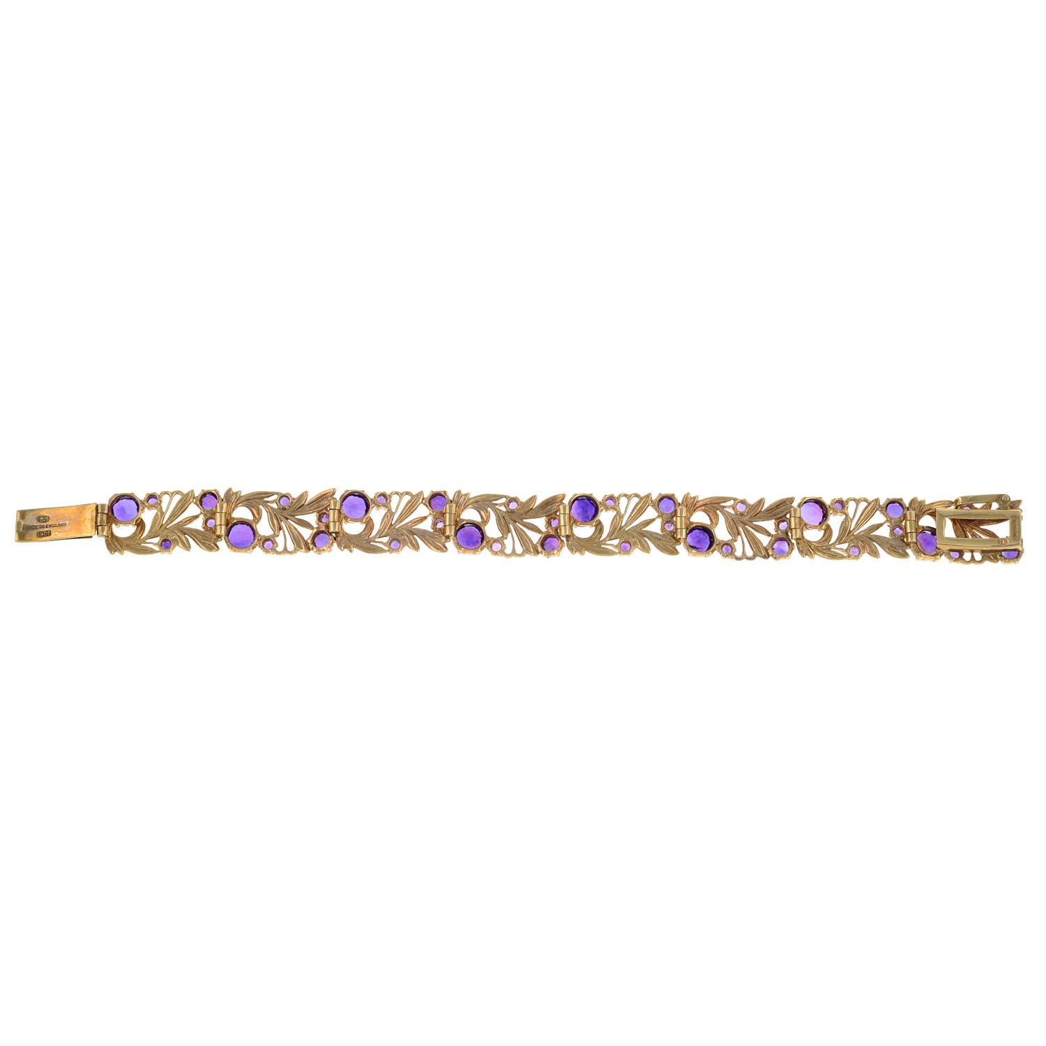 9ct gold amethyst bracelet by, Bernard Instone - Image 4 of 4