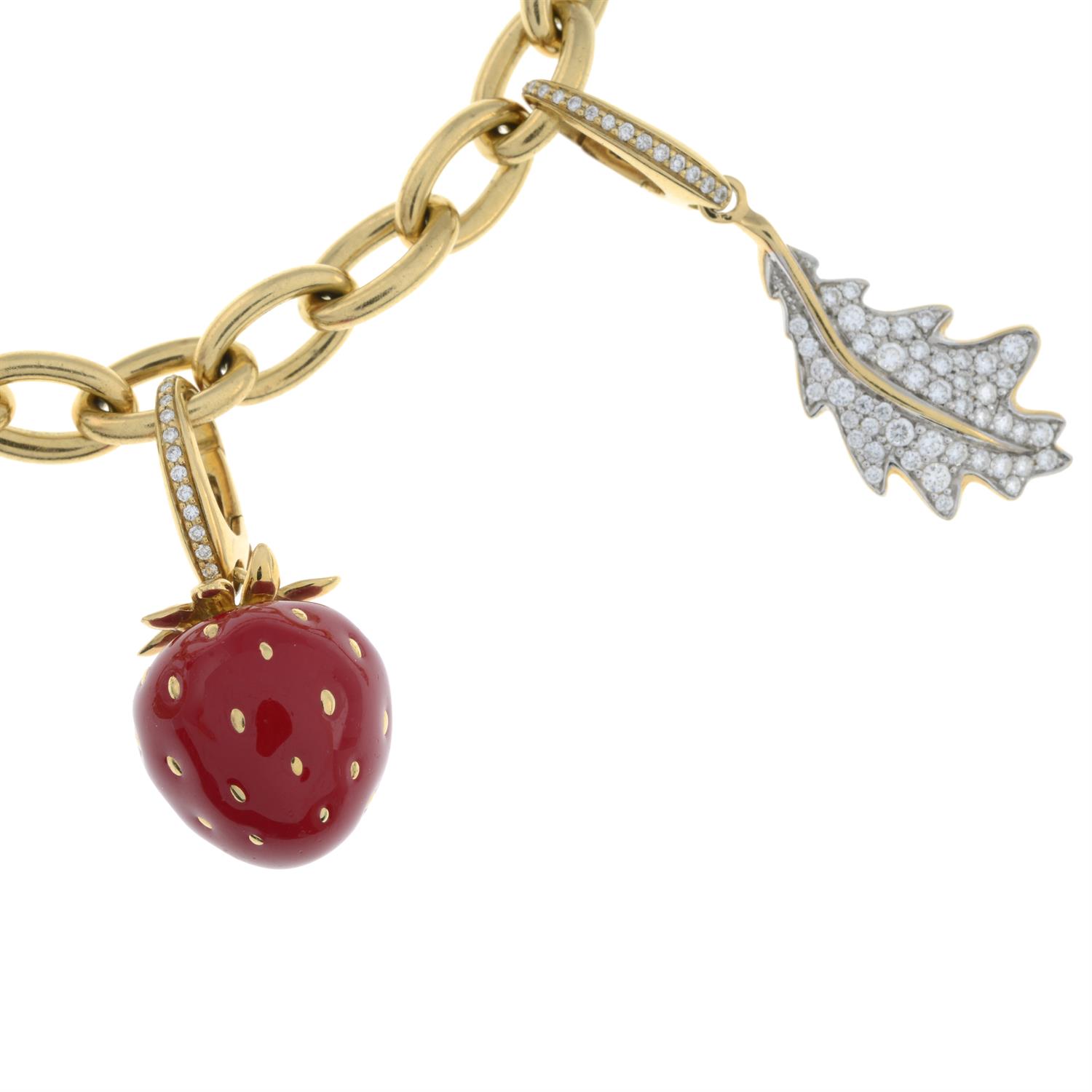 18ct gold bracelet and four charms, by Asprey - Image 5 of 7