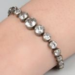 Victorian silver and gold diamond line bracelet