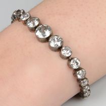 Victorian silver and gold diamond line bracelet