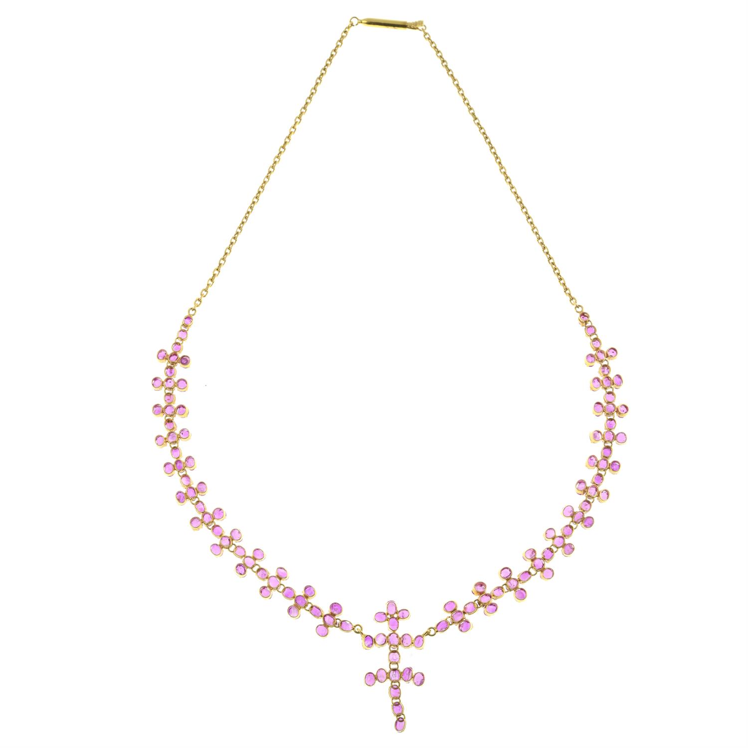 Pink sapphire necklace - Image 5 of 6