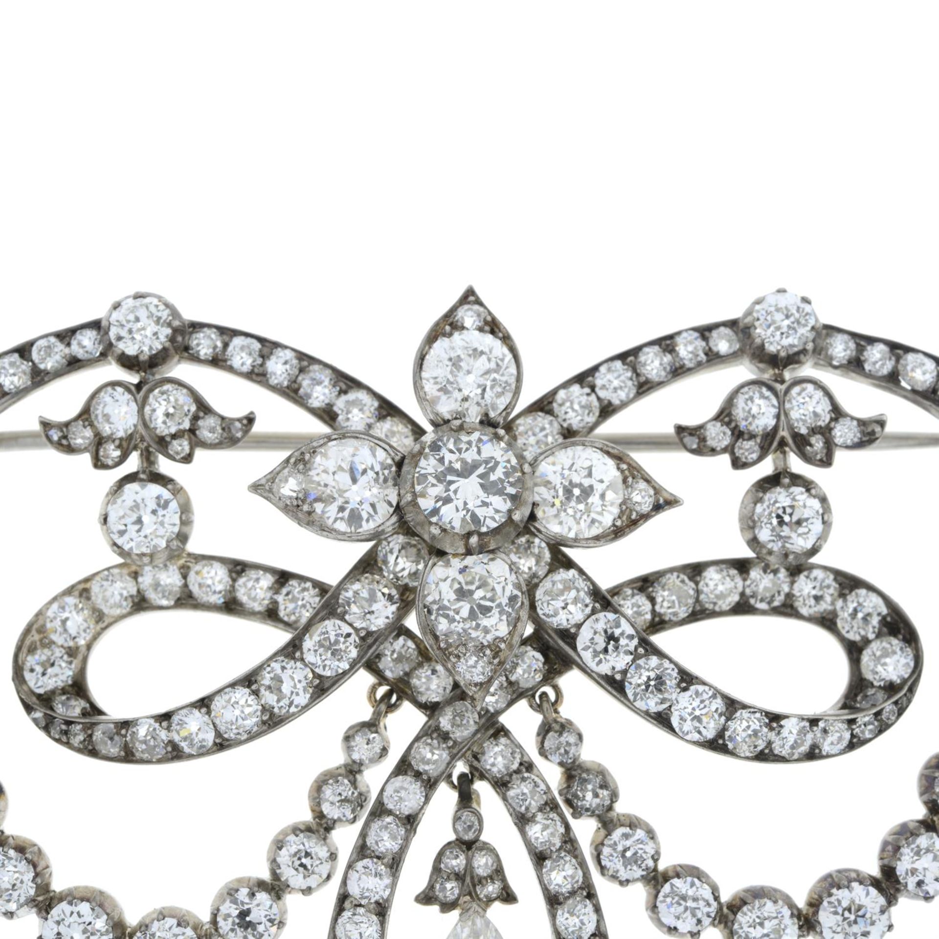 19th century silver and gold diamond brooch - Image 5 of 7