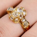 Late 19th century 18ct gold diamond ring