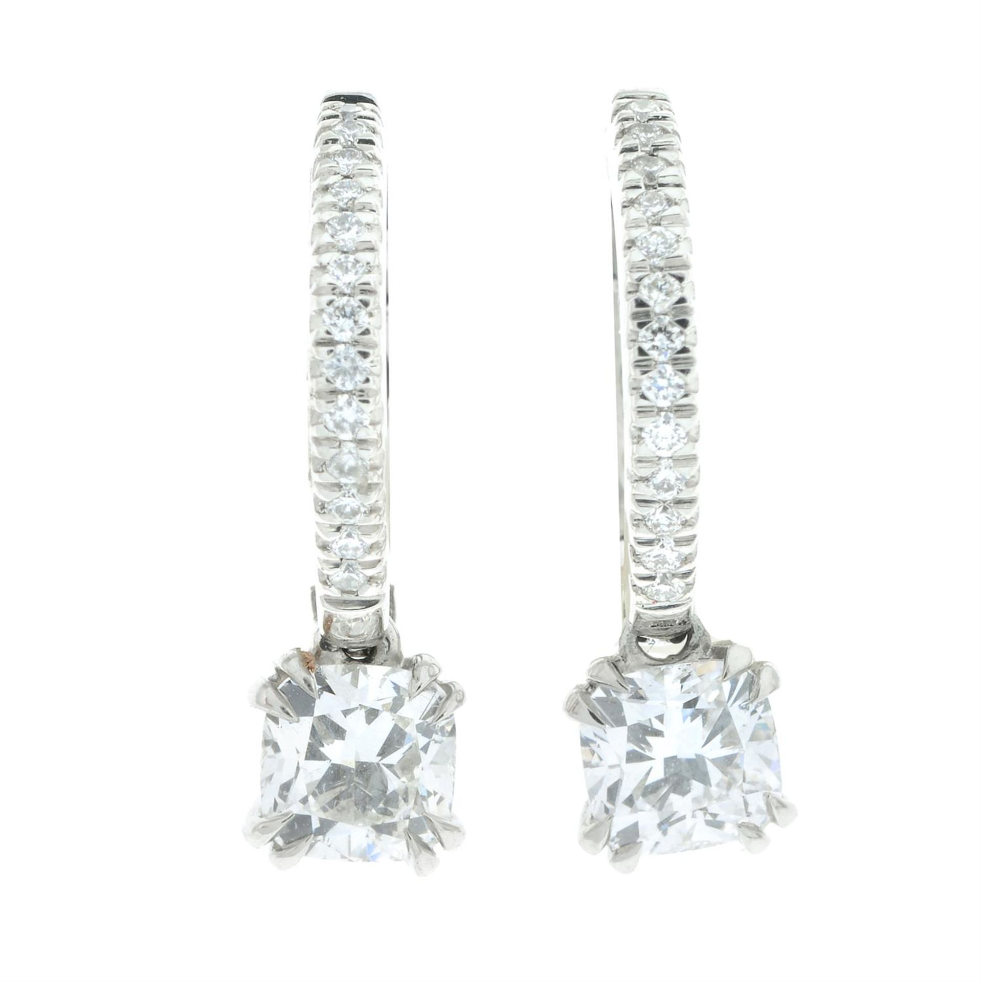 Platinum diamond earrings, by Mappin & Webb - Image 2 of 4