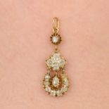 19th century gold diamond pendant