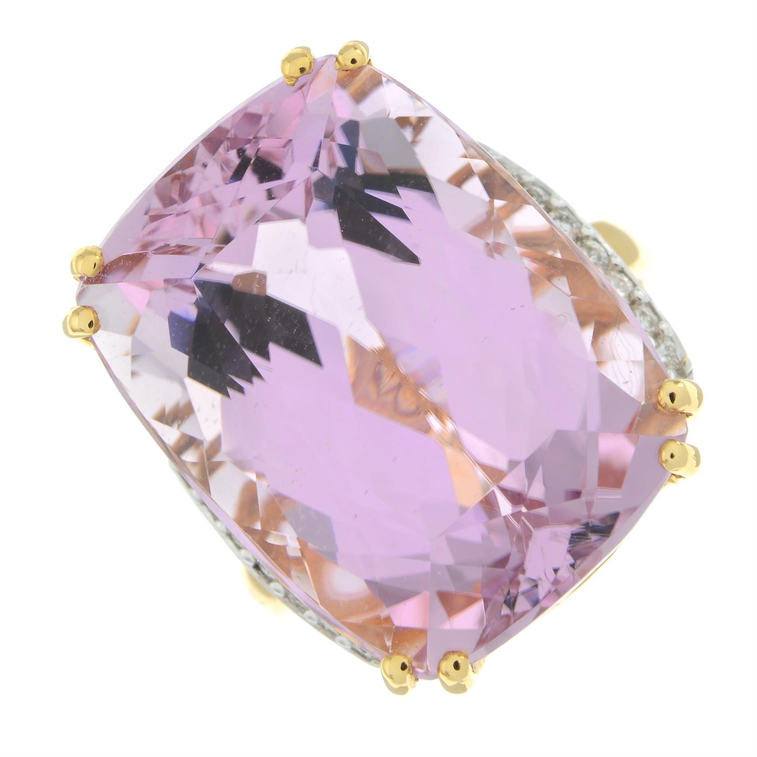 18ct gold kunzite and diamond ring - Image 2 of 5