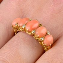 Late Victorian 18ct gold coral ring