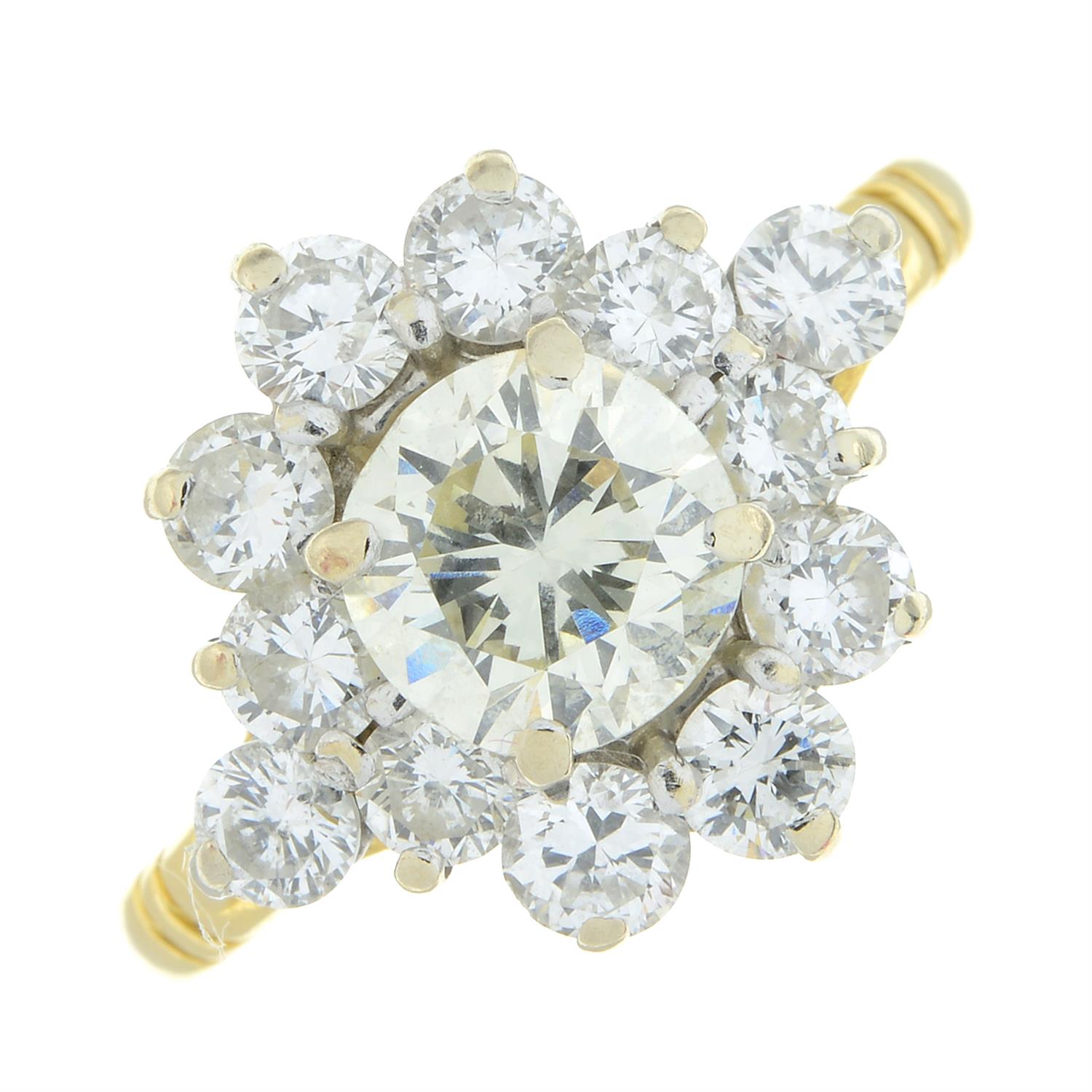 18ct gold diamond cluster ring - Bild 2 aus 5