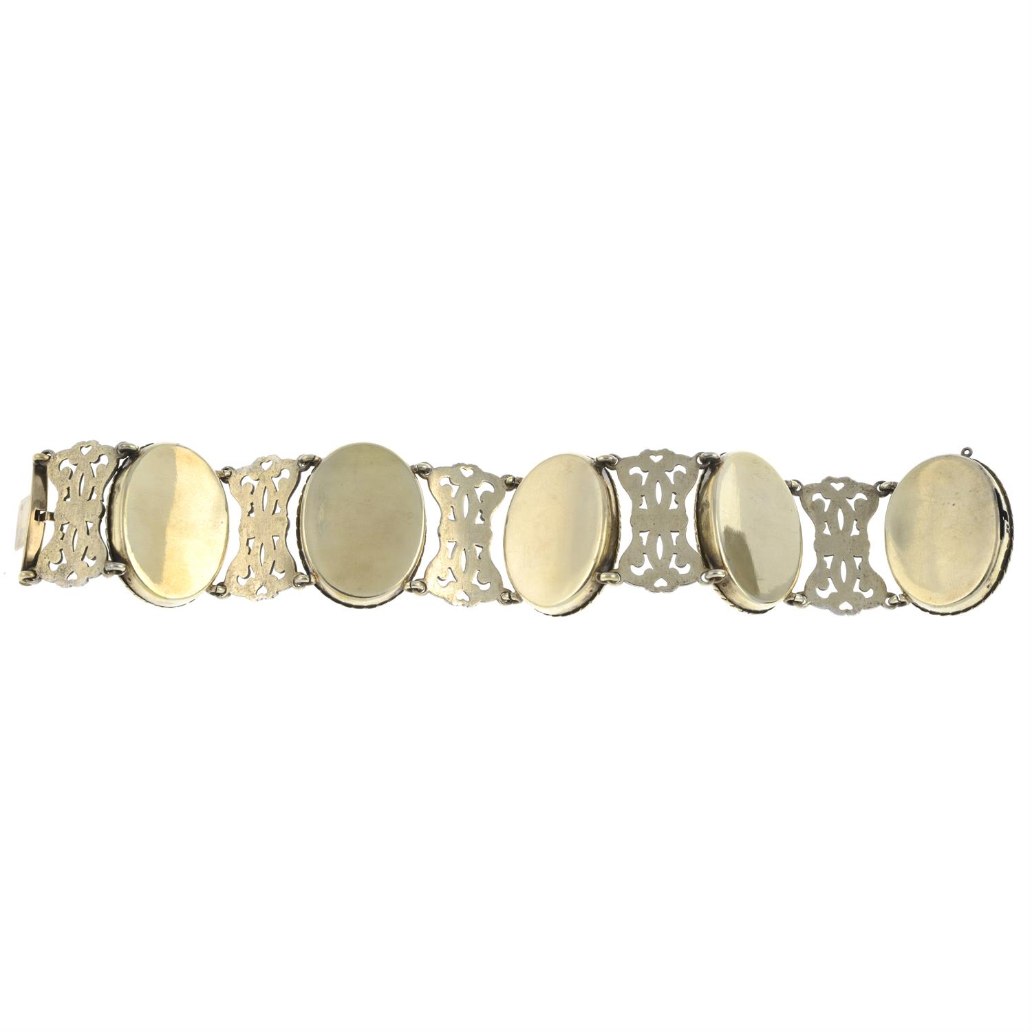 Silver and gold, garnet and enamel bracelet, J. Wiese - Image 4 of 6