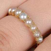 19th century gold split pearl half eternity ring