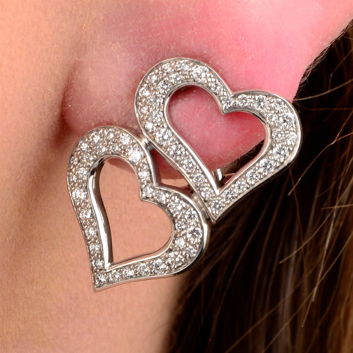 Diamond heart earrings, by Piaget