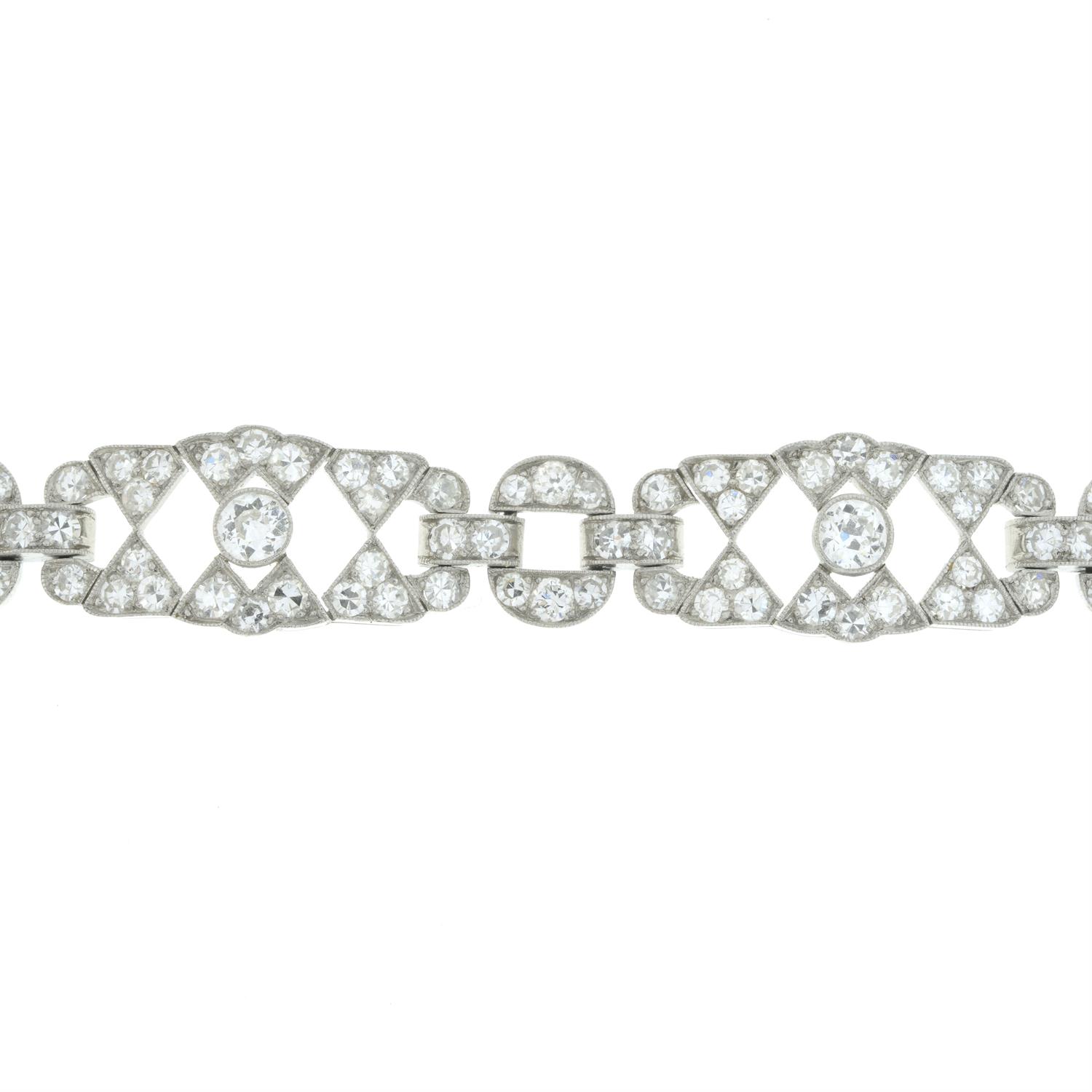 Art Deco platinum diamond bracelet - Image 3 of 4