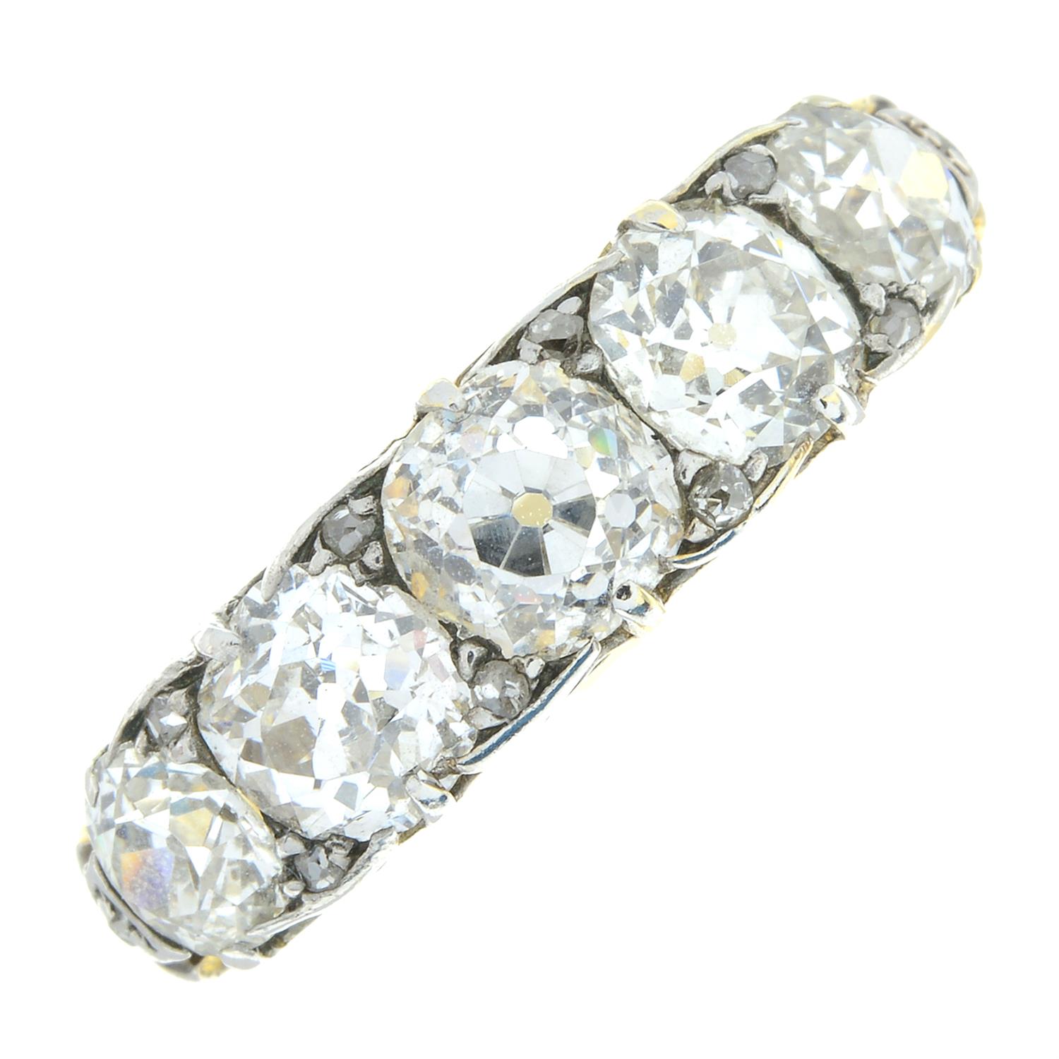 Victorian gold old-cut diamond five-stone ring - Bild 2 aus 5