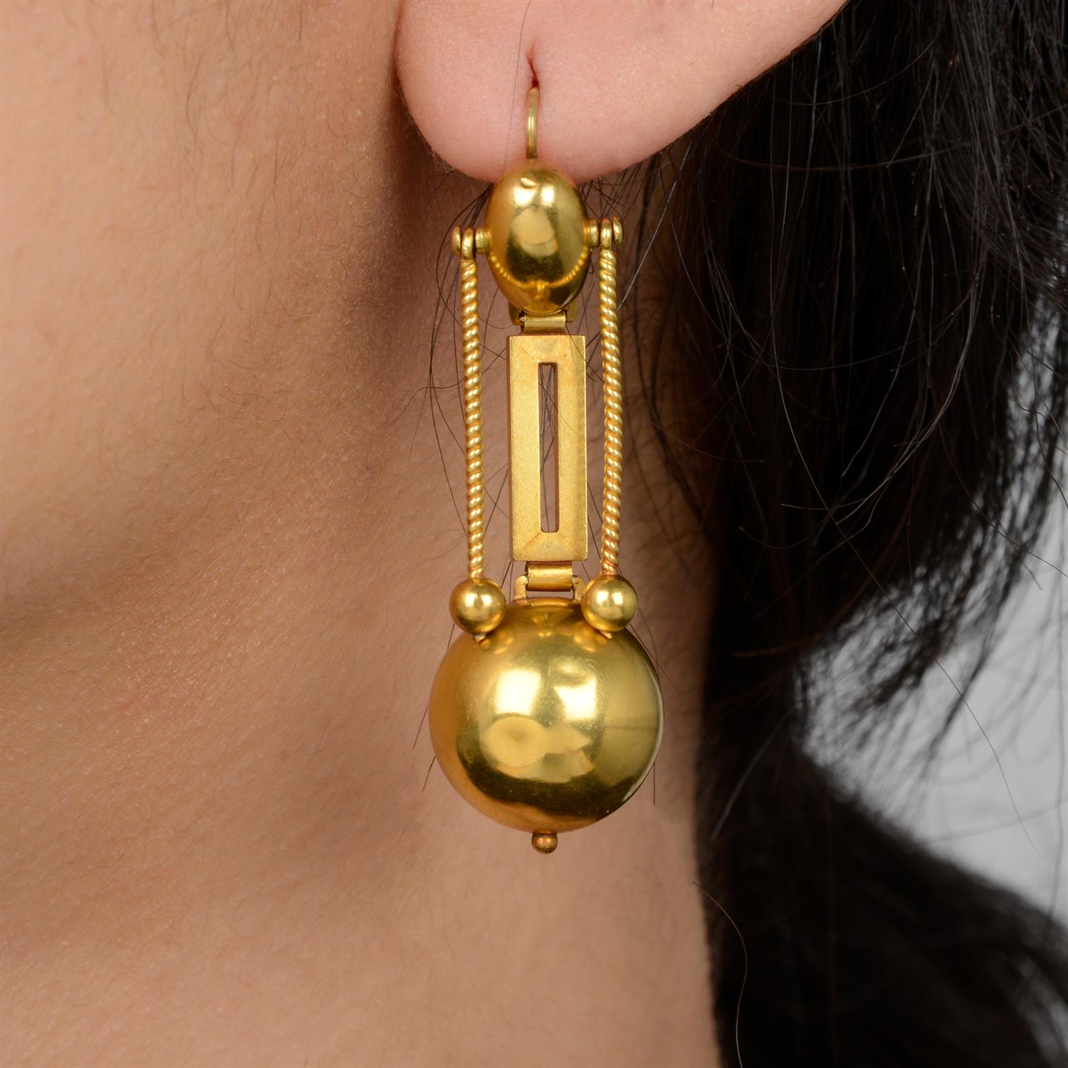 Victorian gold earrings - Image 7 of 7