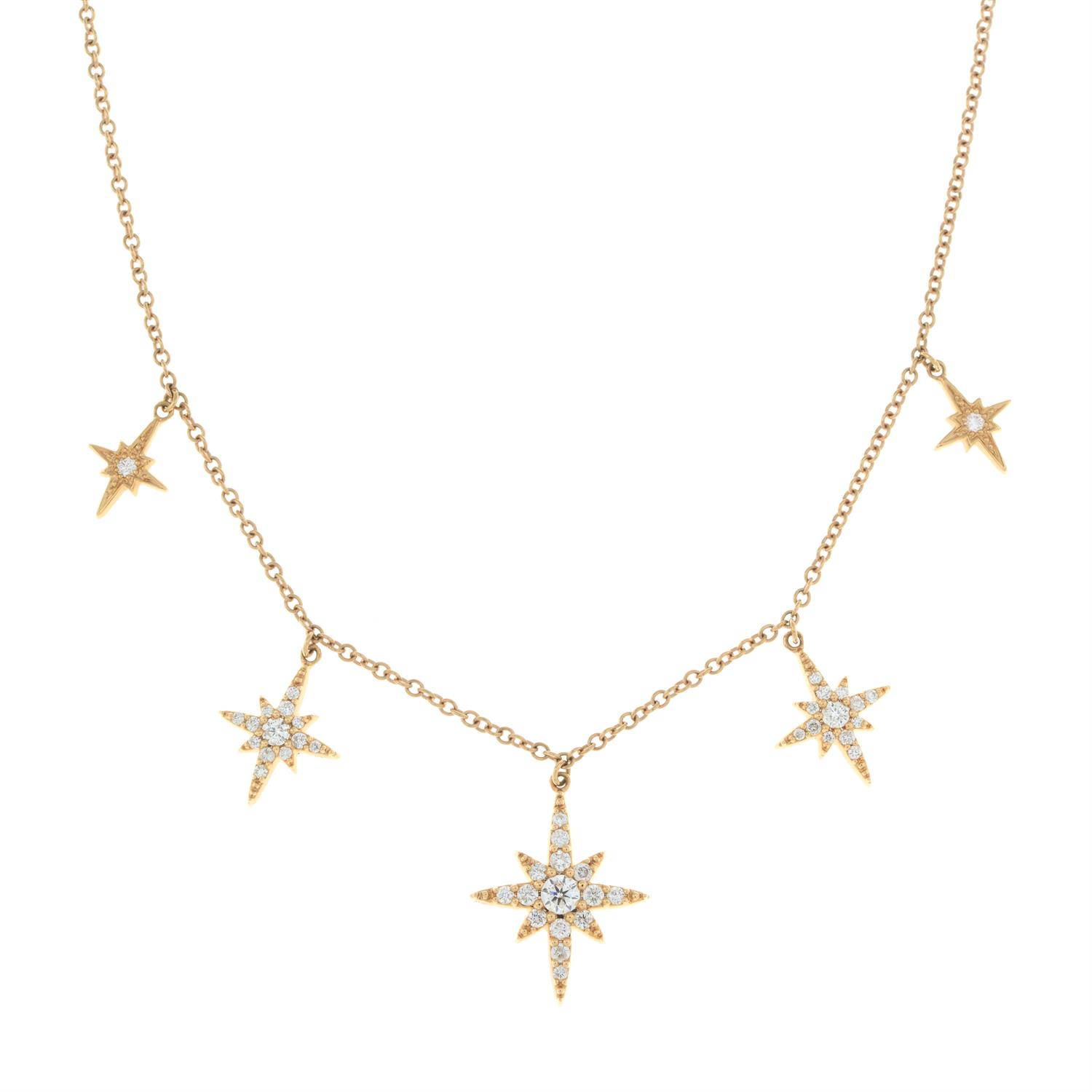 Diamond star fringe necklace - Image 2 of 6