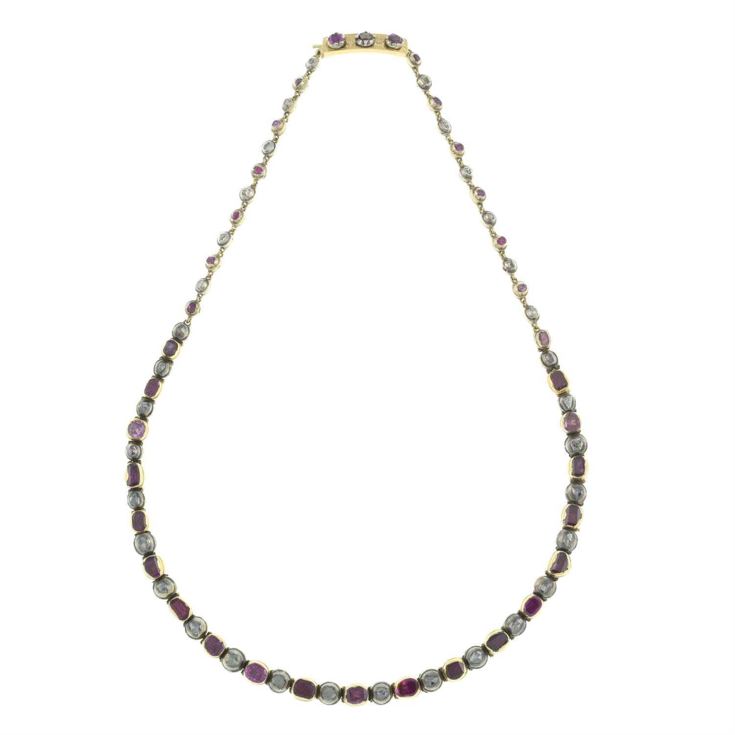 Ruby, pink sapphire and diamond necklace - Image 2 of 7