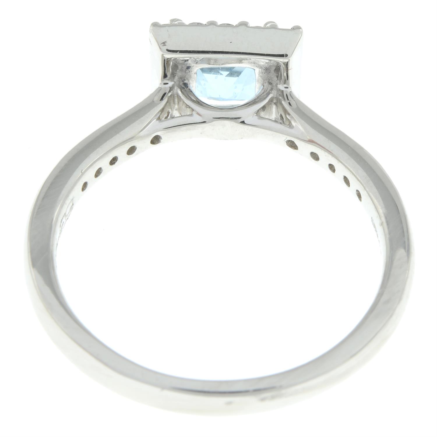Platinum aquamarine and diamond ring - Bild 3 aus 5