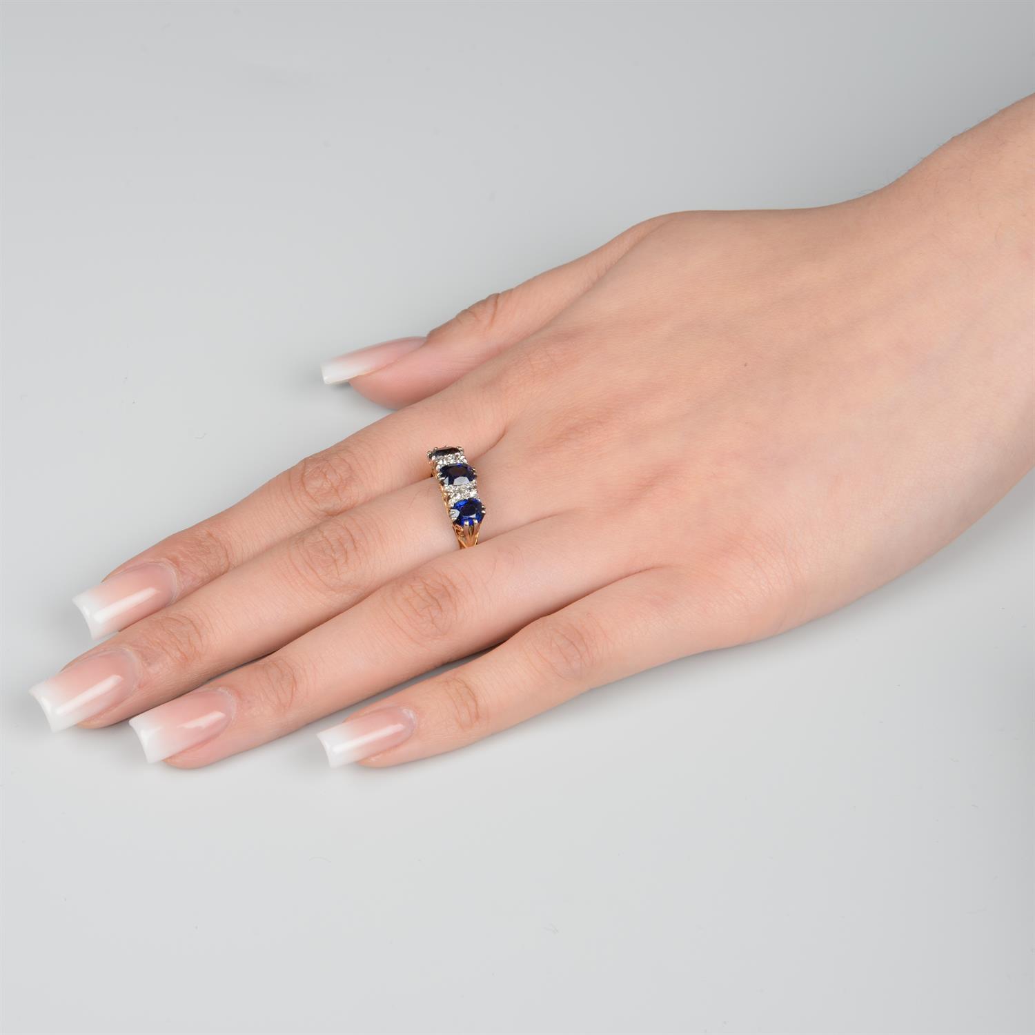 Early 20th century 18ct gold sapphire and diamond ring - Image 5 of 5