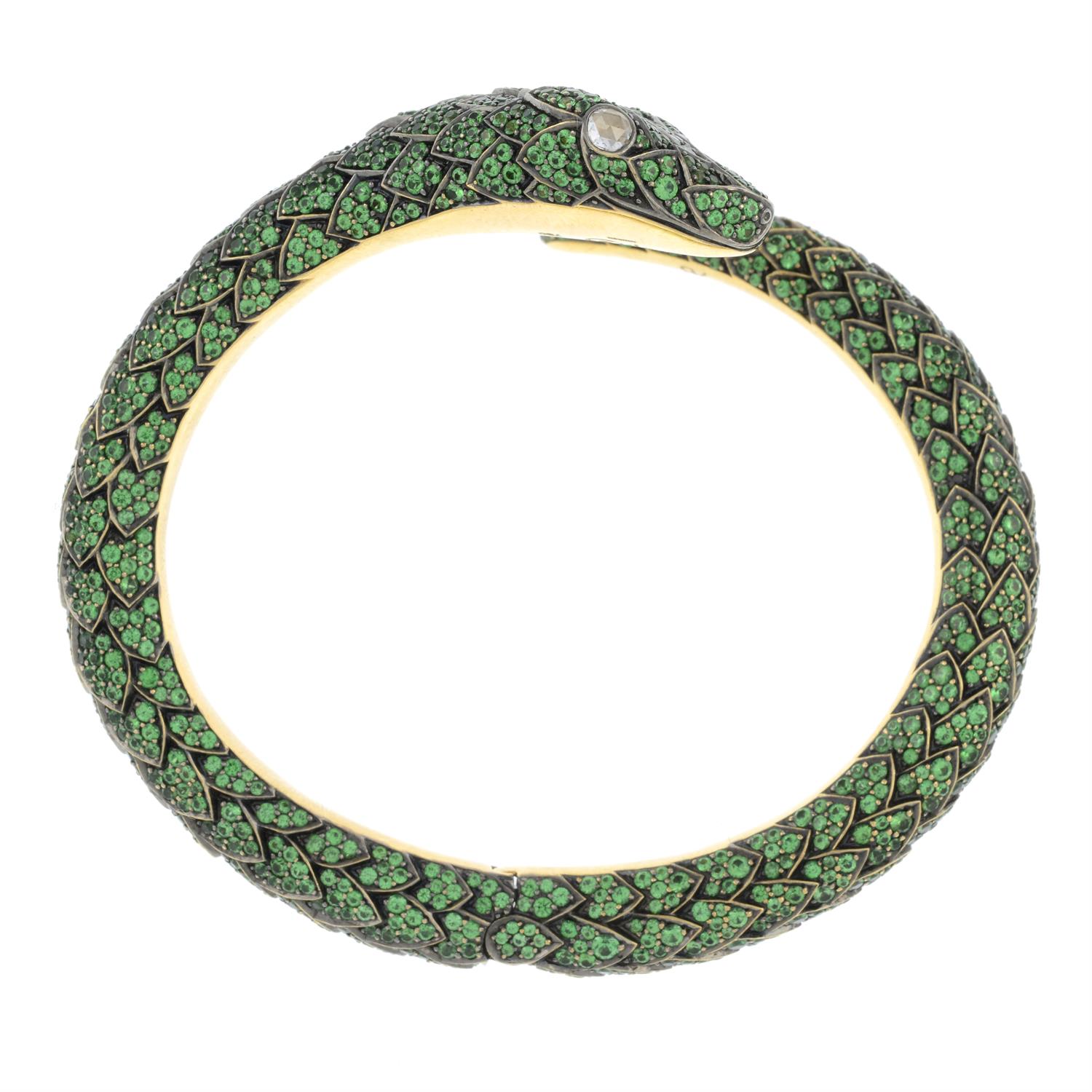 18ct gold gem 'Protector' snake bangle, by Asprey - Image 6 of 6