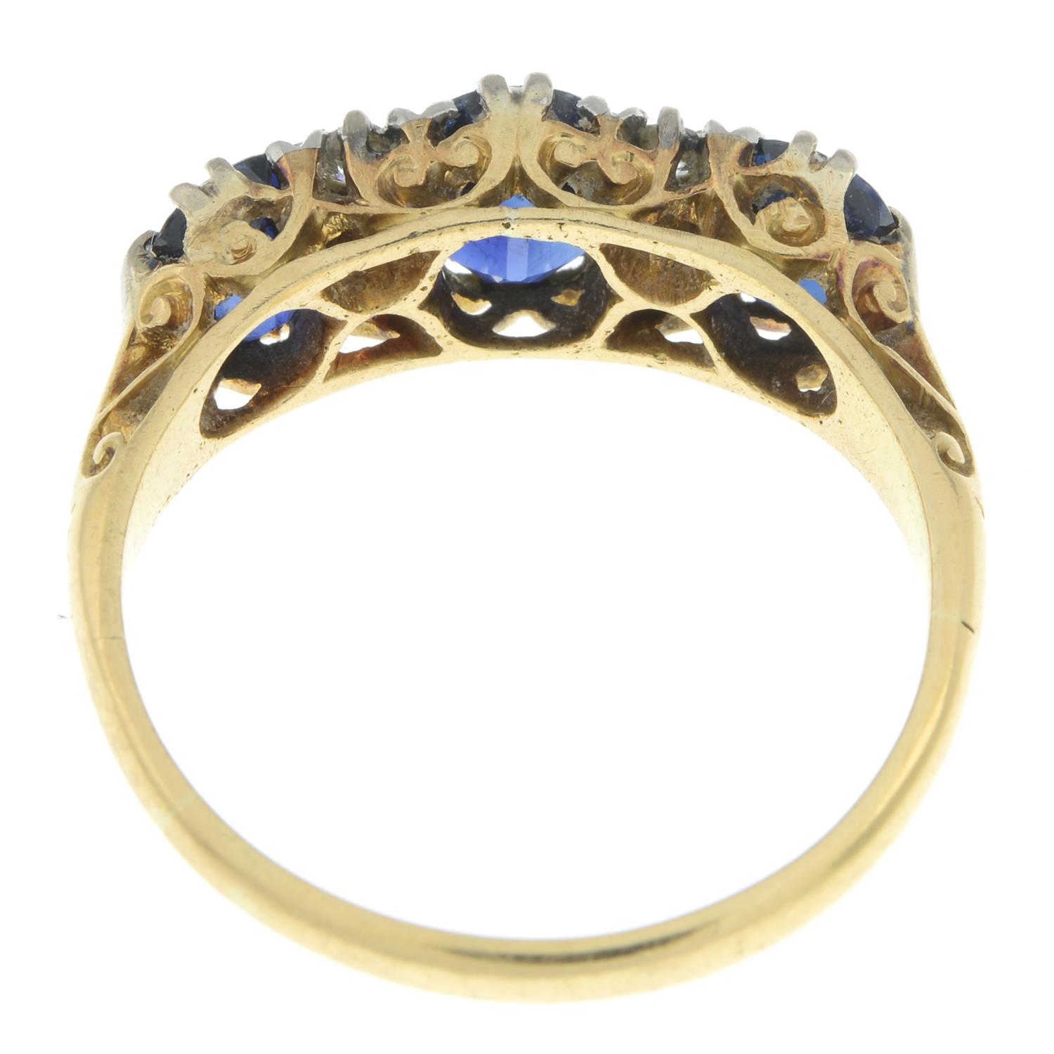 Early 20th century 18ct gold sapphire and diamond ring - Image 3 of 5