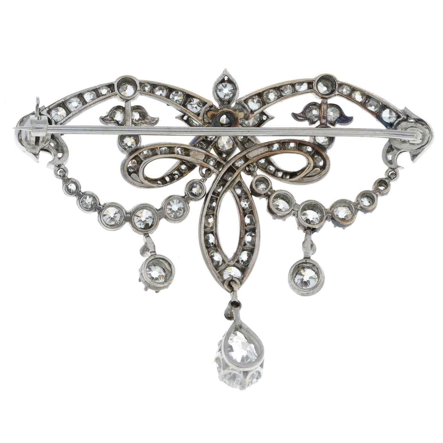 19th century silver and gold diamond brooch - Image 3 of 4