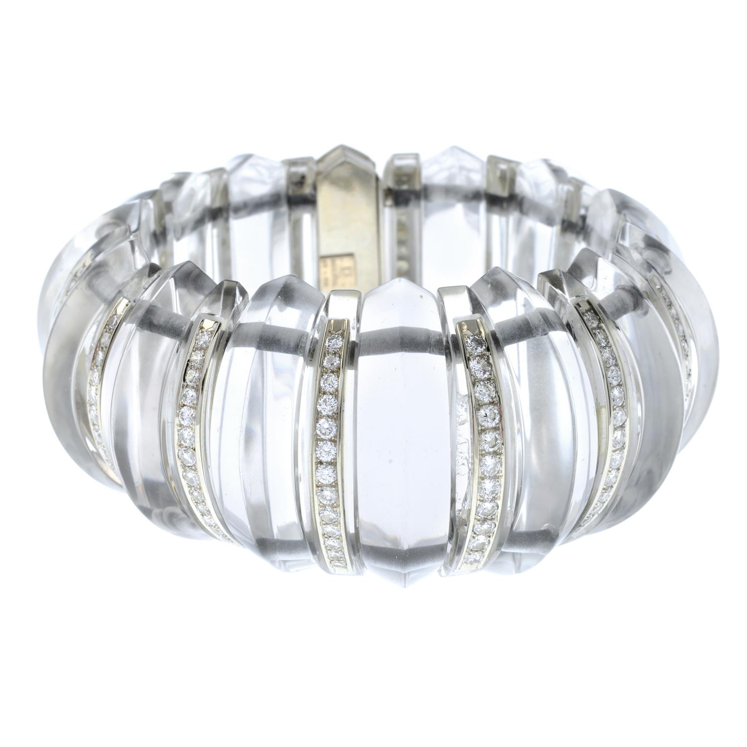 Diamond and rock crystal bracelet, by Demner - Image 2 of 3