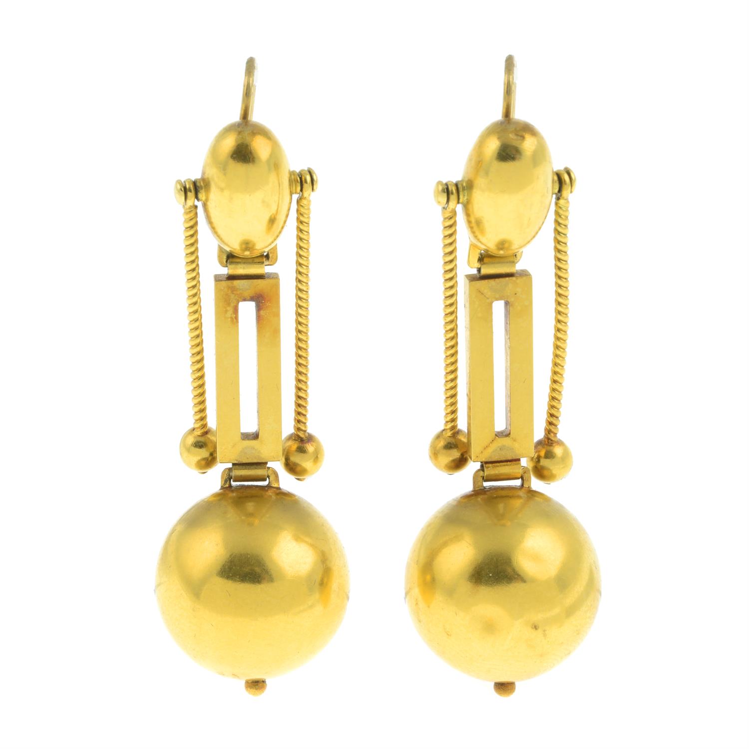 Victorian gold earrings - Image 2 of 7
