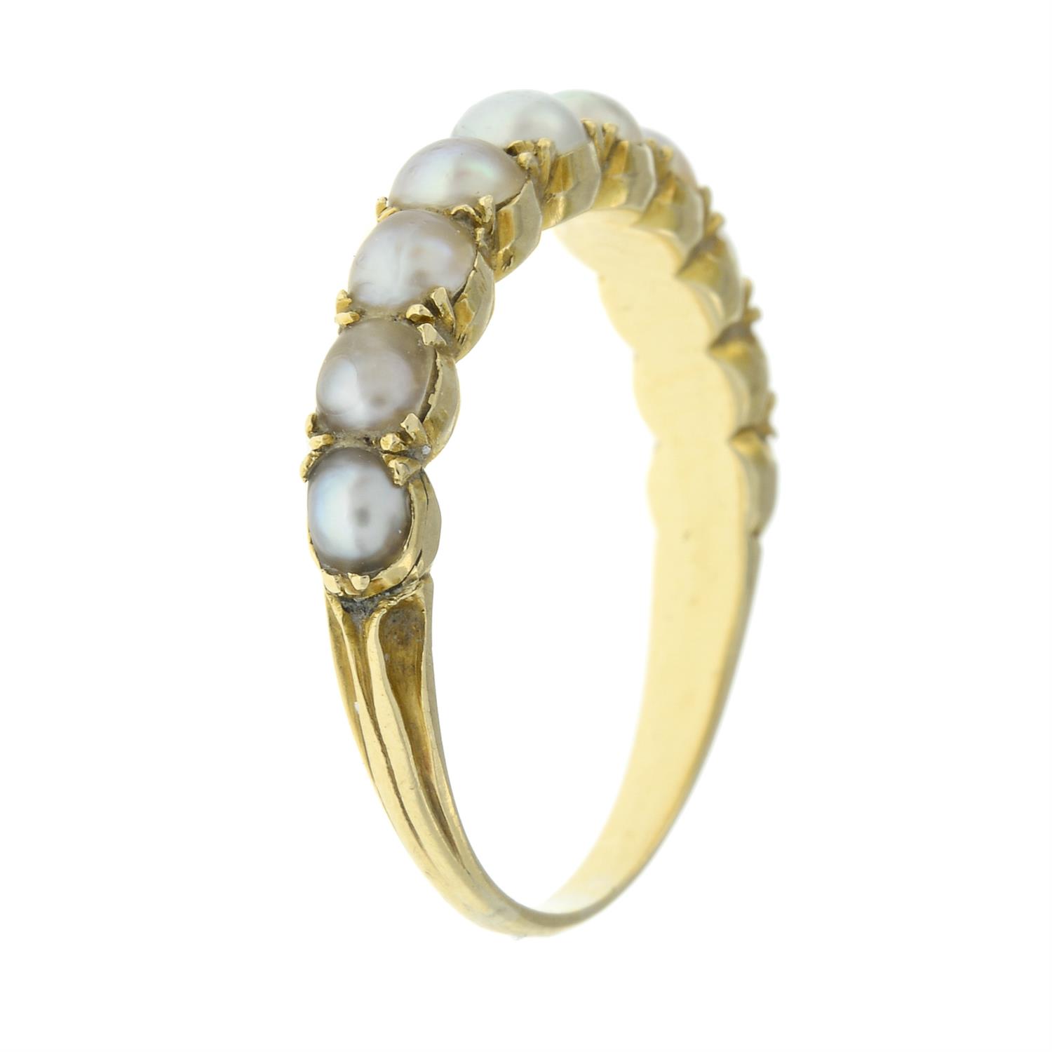 19th century gold split pearl half eternity ring - Image 4 of 6