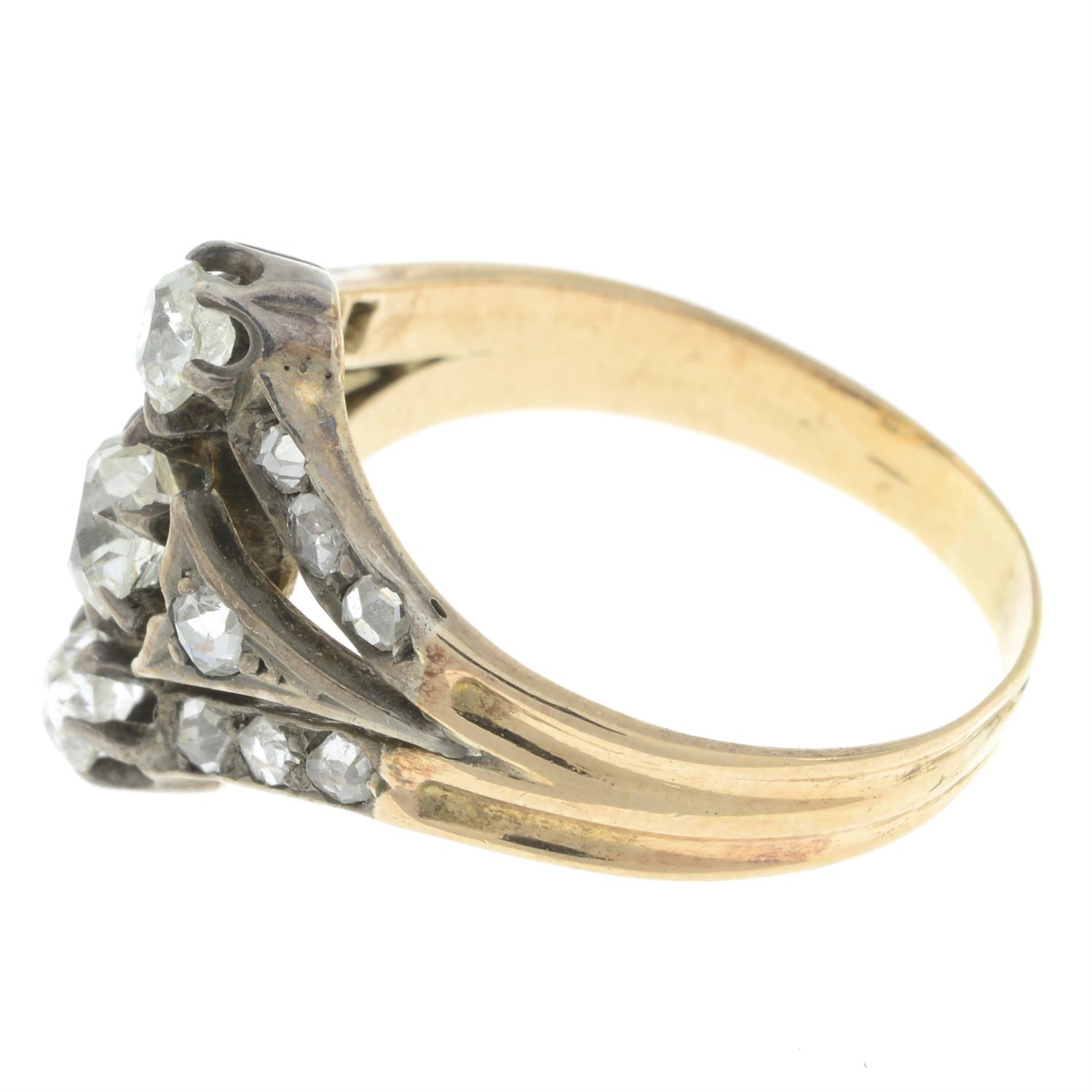 19th century silver and gold diamond ring - Bild 4 aus 5