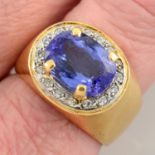 18ct gold tanzanite and diamond ring