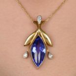 Tanzanite and diamond pendant, by Catherine Best