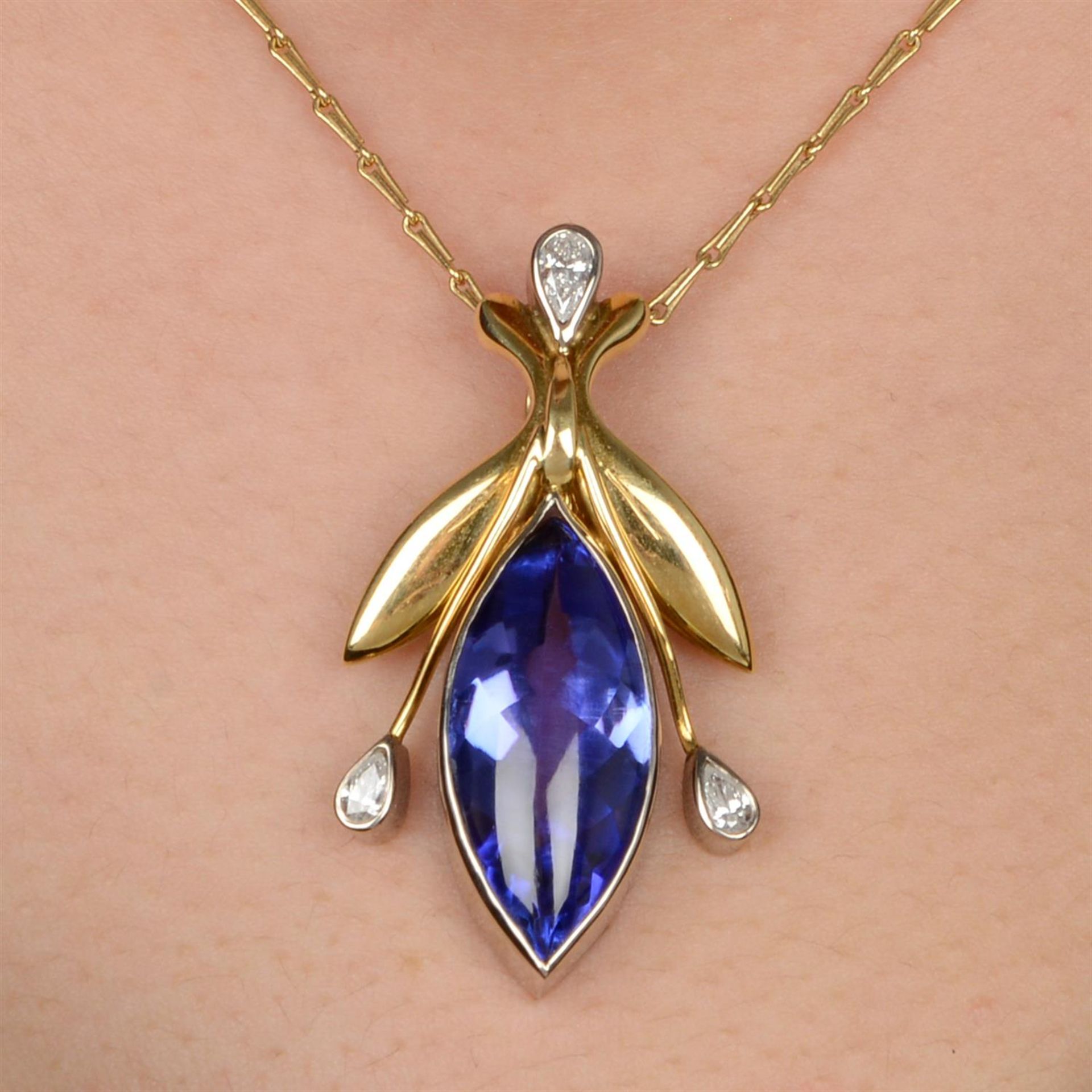 Tanzanite and diamond pendant, by Catherine Best