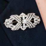 Mid 20th century platinum diamond brooch