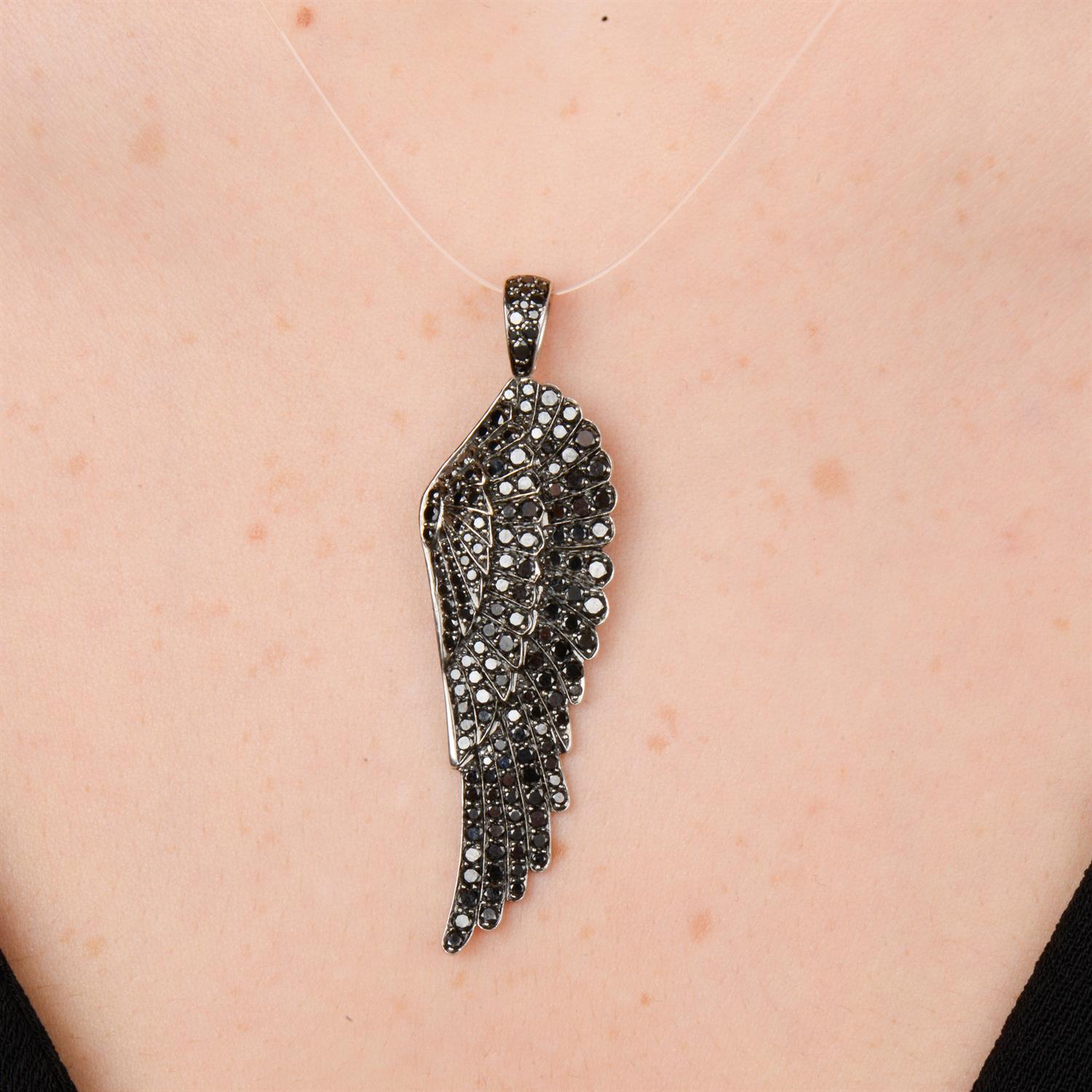 'black' diamond 'Classic Wings' pendant by Garrard