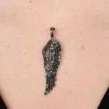 'black' diamond 'Classic Wings' pendant by Garrard