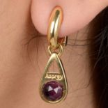 18ct gold amethyst earrings, by Asprey