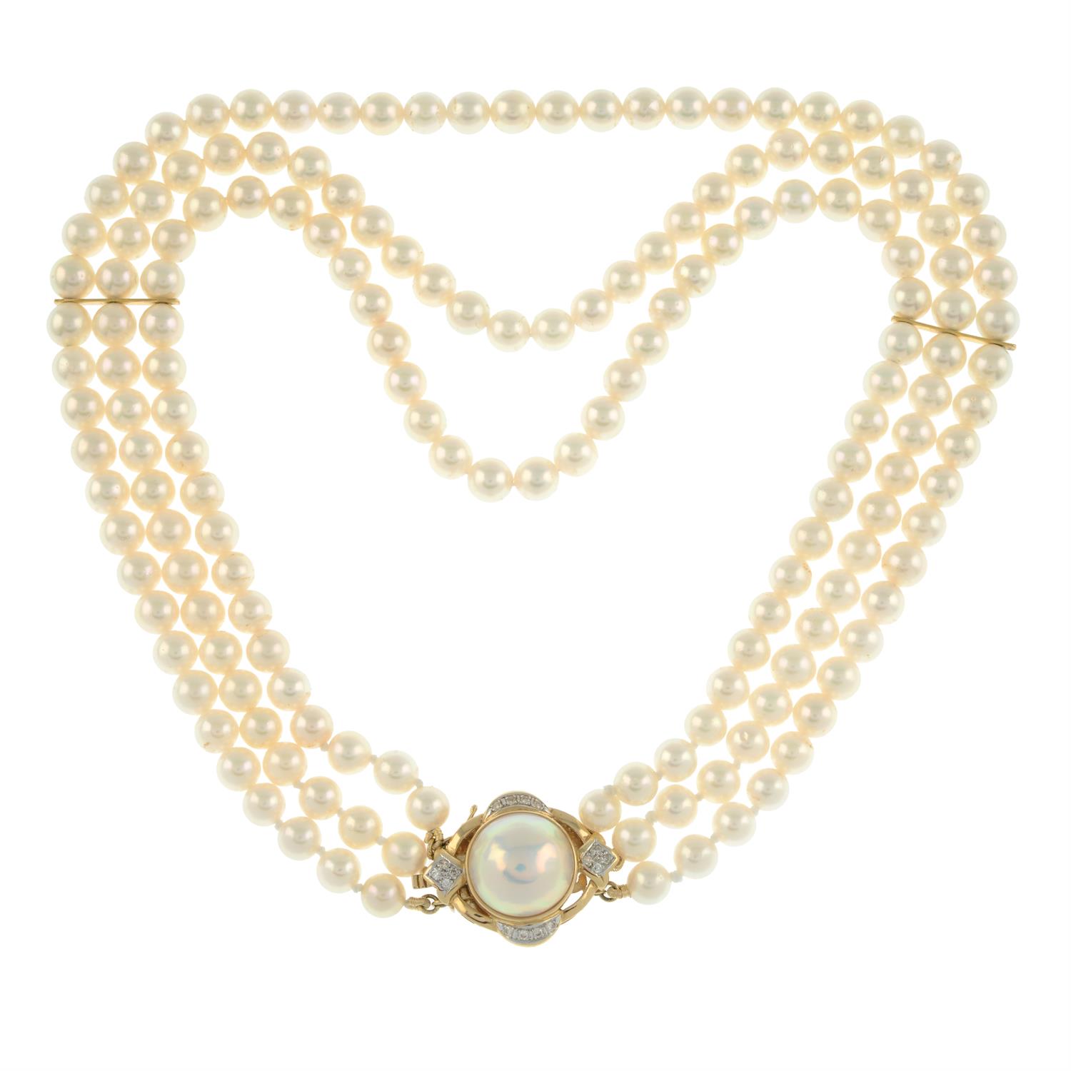 Cultured pearl necklace, Chow Tai Fook - Bild 3 aus 6
