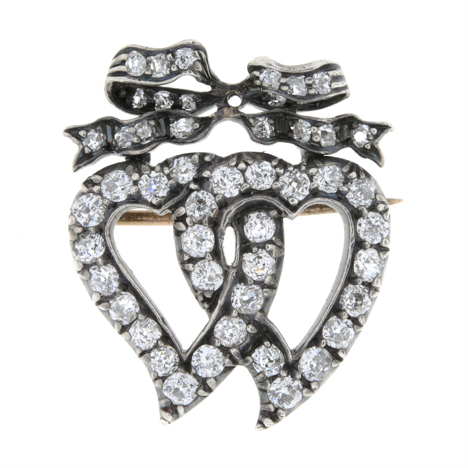 Victorian diamond hearts brooch - Image 2 of 4